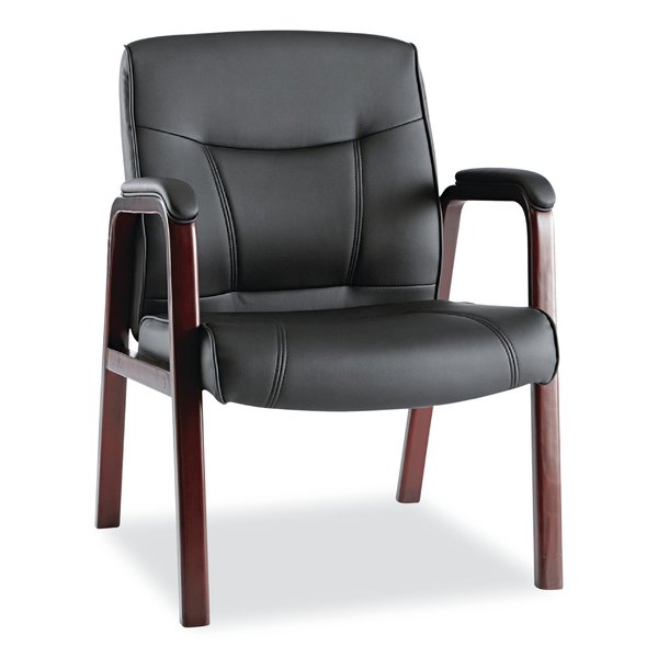 Alera Black Chairs/Stools, 25.39" W 25.98" L 35.62" H, Padded Arch, Bonded Leather Seat, Madaris Series ALEMA43ALS10M